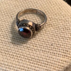 Lori Bonn Ring 6.5 Garnet Silver